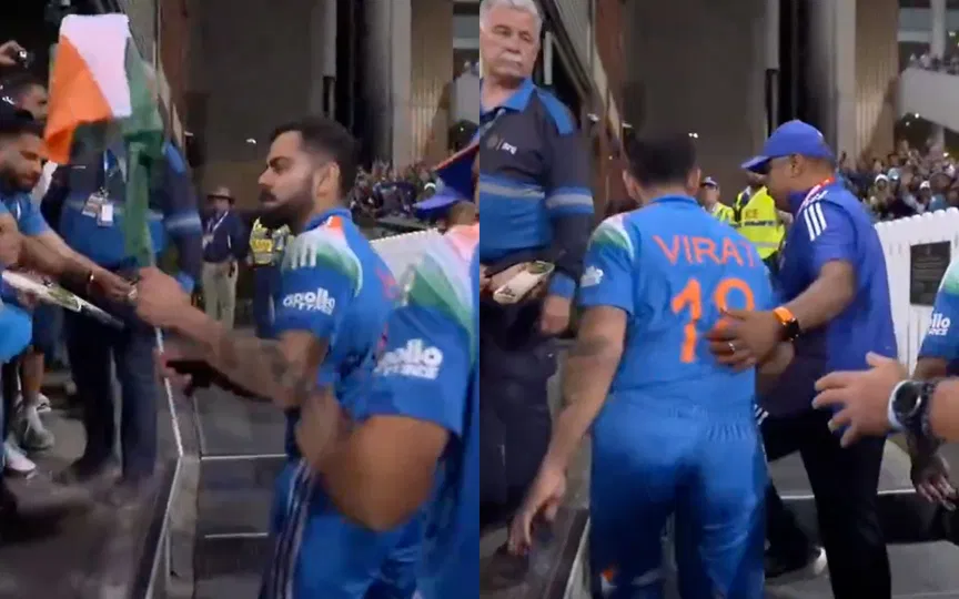 Virat Kohli's patriotic act wins hearts; leaves everything to pick up Indian flag from SCG